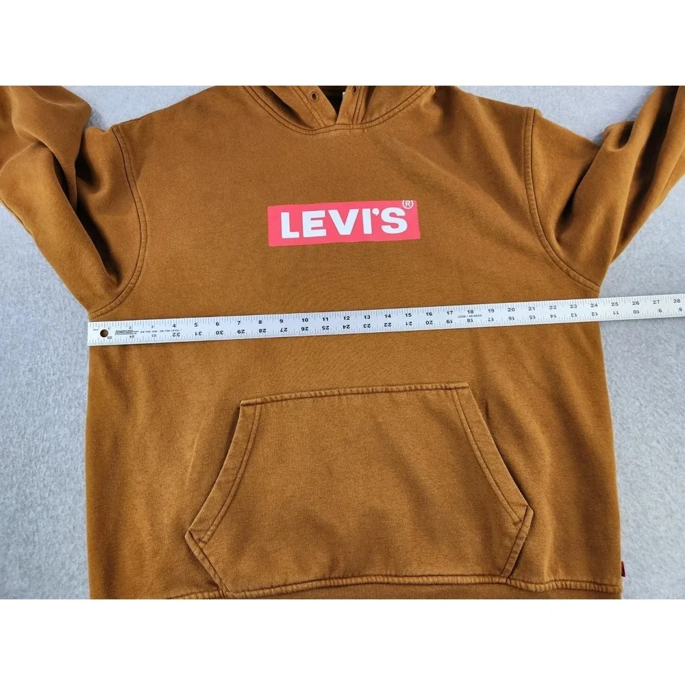 Levi's Graphic Logo Hoodie Relaxed Fit Dk Camel Color‎ Pullover Sweatshirt Large